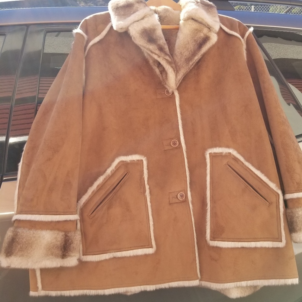 3X Dennis Basso reversible faux fur coat
